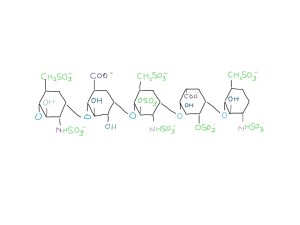 heparin is a chain of sugars with amino groups and sulphate groups low molecular weight heparin has short chains of five sugars