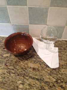 the granite worksurface, the ceramic tiles and grout, the pottery bowl, the glass and surface of the paper are made of silicates.